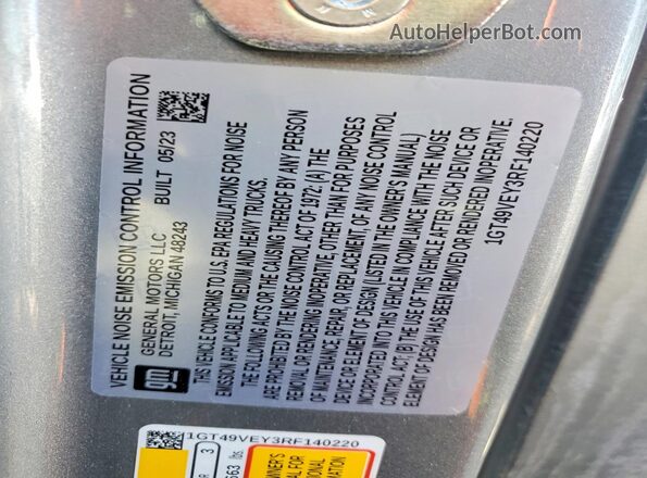 1GT49VEY3RF140220 2024 GMC SIERRA Gray Вид підкапотного простору