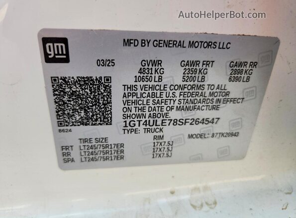 1GT4ULE78SF264547 2025 GMC SIERRA White Вид підкапотного простору