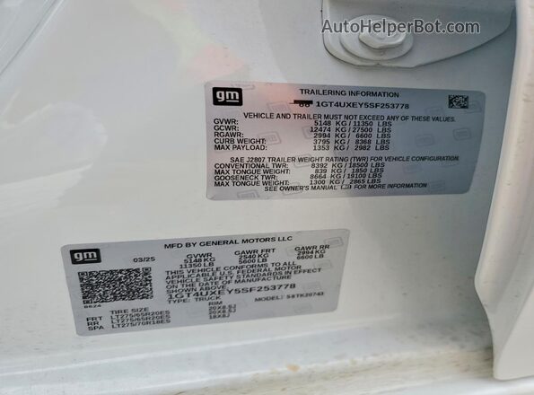 1GT4UXEY5SF253778 2025 GMC SIERRA Белый Вид подкапотного пространства