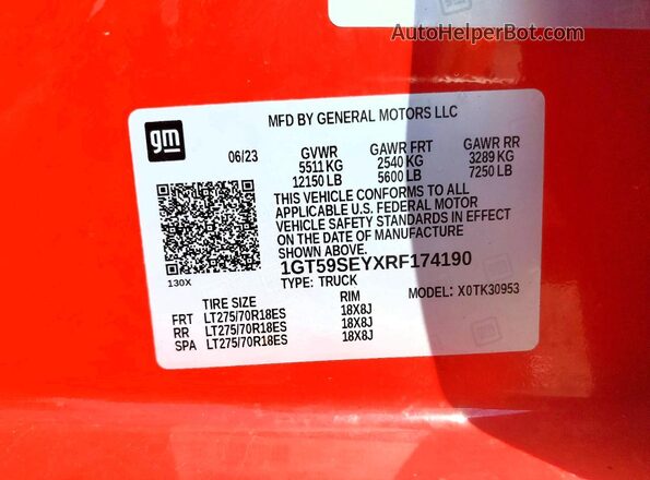 1GT59SEYXRF174190 2024 GMC SIERRA Red Engine compartment view