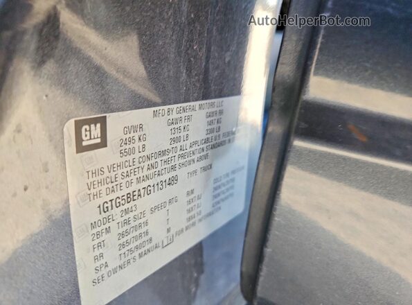 1GTG5BEA7G1131489 2016 GMC CANYON Gray Շարժիչի բաժամունքի տեսք