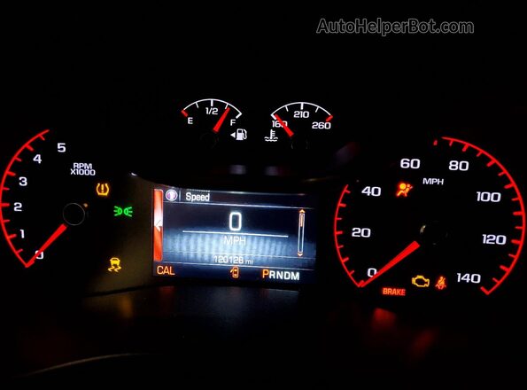 1GTG5CE32G1349606 2016 GMC CANYON Red Սարքավորումների վահանակի տեսք