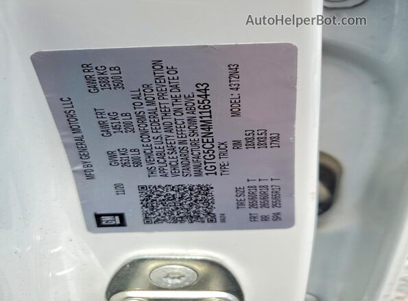 1GTG5CEN4M1165443 2021 GMC CANYON White Вид підкапотного простору