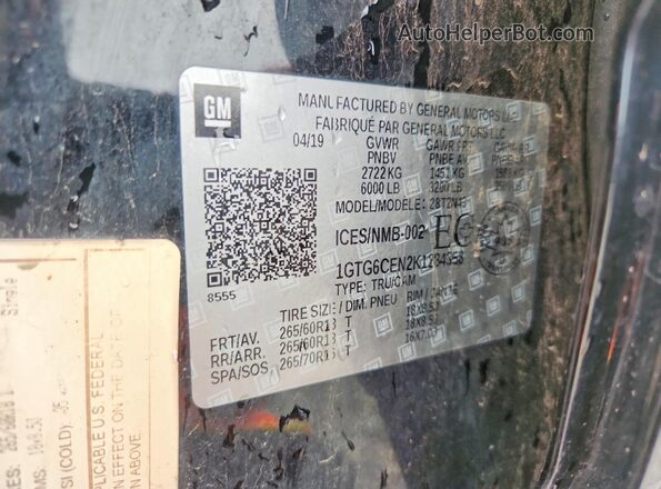 1GTG6CEN2K1284358 2019 GMC CANYON Black Engine compartment view