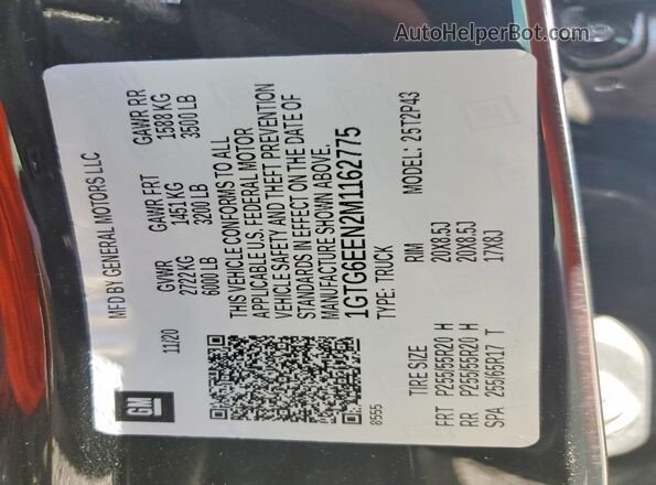 1GTG6EEN2M1162775 2021 GMC CANYON Черный Вид подкапотного пространства