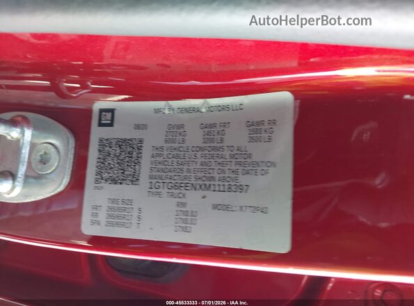 1GTG6FENXM1118397 2021 GMC CANYON Red Engine compartment view