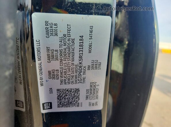 1GTP6DEK5R1318184 2024 GMC CANYON Black Widok komory silnika