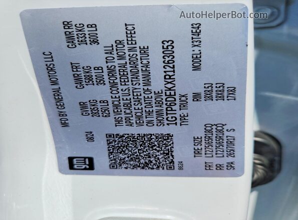 1GTP6DEKXR1263053 2024 GMC CANYON White Вид підкапотного простору