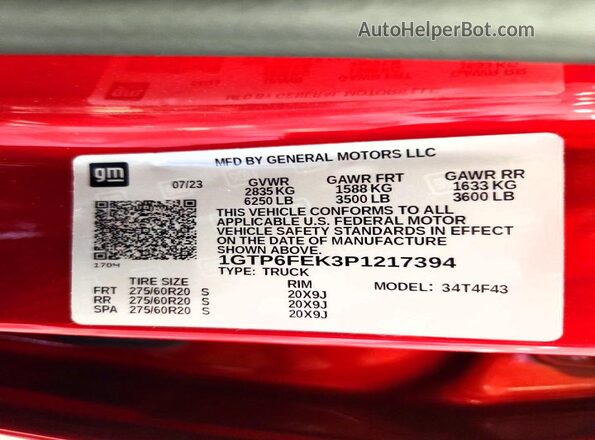 1GTP6FEK3P1217394 2023 GMC CANYON Red Engine compartment view