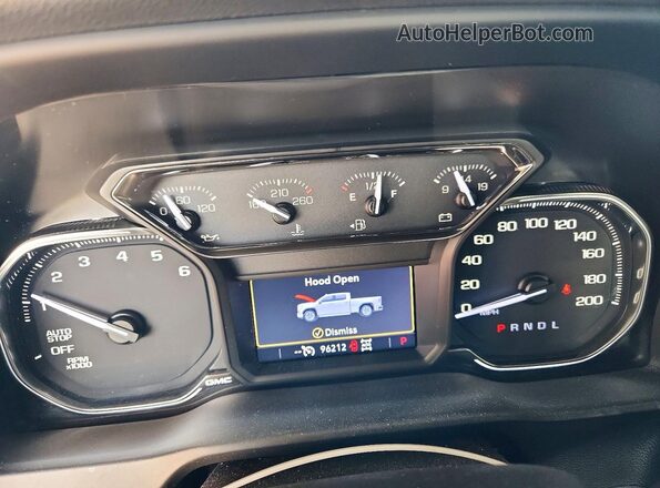 1GTP9AEK5NZ165341 2022 GMC SIERRA Gray ხელსაწყოთა პანელის ხედი
