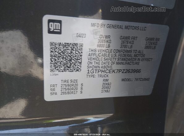 1GTPHCEK7PZ263966 2023 GMC SIERRA Brown Widok komory silnika