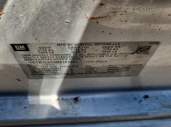 1GTR1LEC9HZ161561 2017 GMC SIERRA Silver Engine compartment view