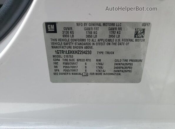 1GTR1LEHXHZ294230 2017 GMC SIERRA White Շարժիչի բաժամունքի տեսք