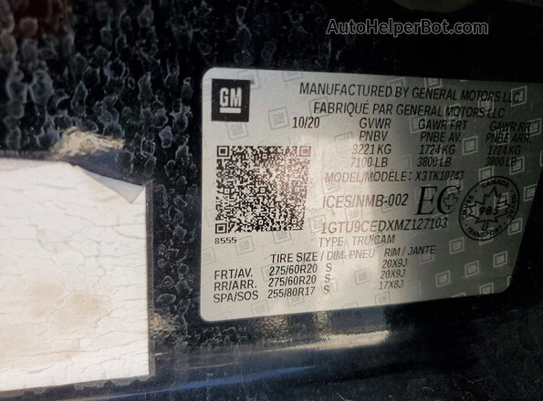 1GTU9CEDXMZ127103 2021 GMC SIERRA Черный Вид подкапотного пространства
