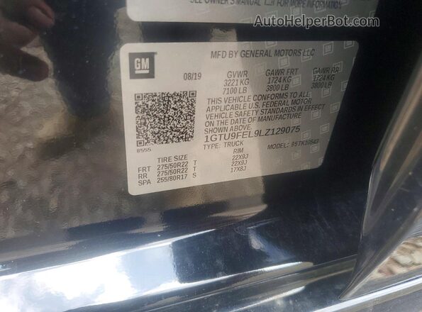 1GTU9FEL9LZ129075 2020 GMC SIERRA Black ძრავის განყოფილების ხედი