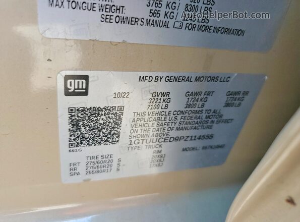 1GTUUCED9PZ114555 2023 GMC SIERRA Tan Շարժիչի բաժամունքի տեսք