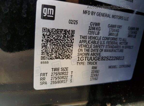 1GTUUGE82SZ226813 2025 GMC SIERRA Black Vista del compartimento del motor