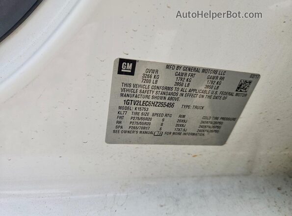 1GTV2LEC6HZ255456 2017 GMC SIERRA White Вид підкапотного простору