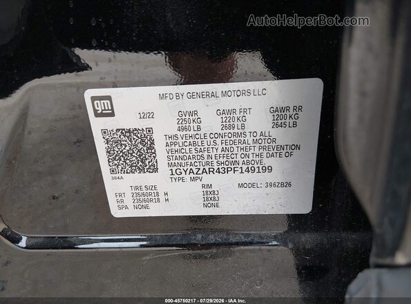 1GYAZAR43PF149199 2023 CADILLAC XT4 Black Vista del compartimento del motor