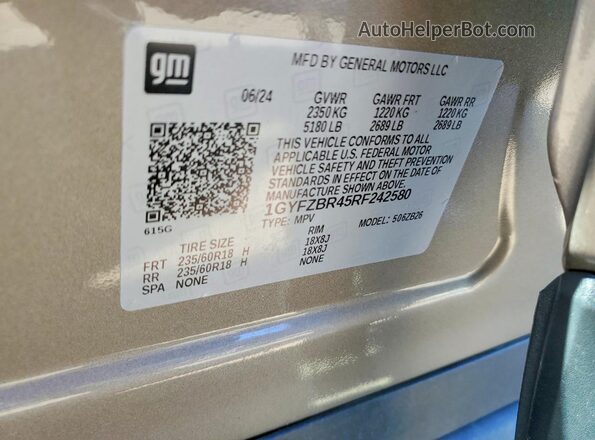 1GYFZBR45RF242580 2024 CADILLAC XT4 Black Vista del compartimento del motor