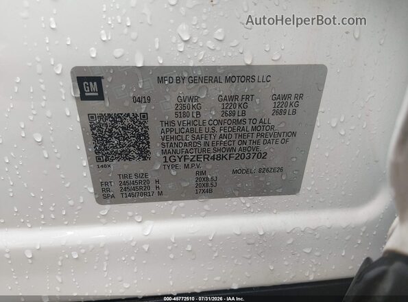 1GYFZER48KF203702 2019 CADILLAC XT4 White ძრავის განყოფილების ხედი