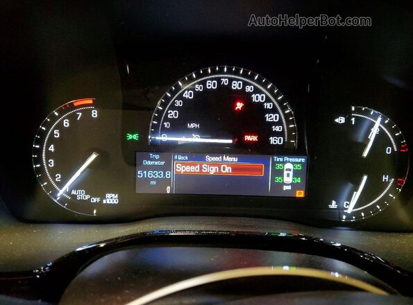 1GYKNFRS5KZ155945 2019 CADILLAC XT5 White Widok zestawu wskaźników