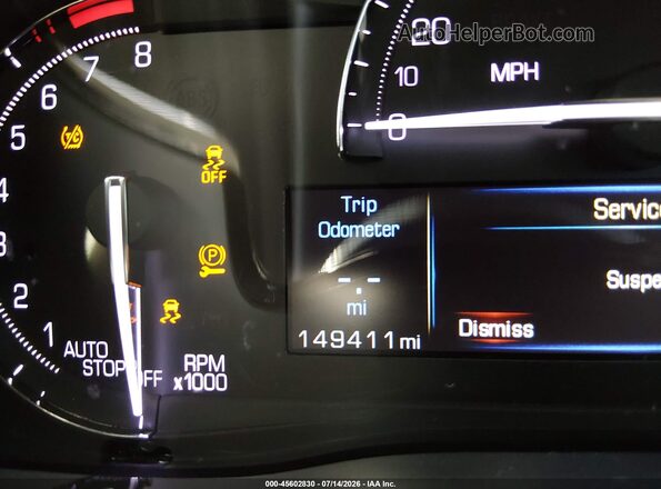 1GYKNFRS5KZ217070 2019 CADILLAC XT5 Серебряный Вид щитка приборов