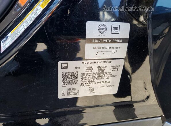 1GYKPCRS4PZ220185 2023 CADILLAC XT6 Black Widok naklejki z numerem VIN