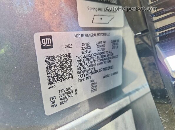 1GYKPMRK4PZ002611 2023 CADILLAC OTHER Gray სალონის 360-გრადუსიანი ხედი