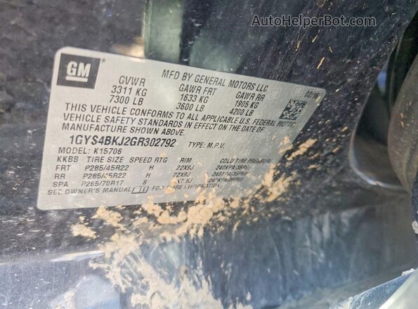 1GYS4BKJ2GR302792 2016 CADILLAC ESCALADE Black 360 interior view
