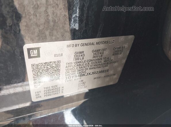 1GYS4BKJXJR238816 2018 CADILLAC ESCALADE Black Շարժիչի բաժամունքի տեսք