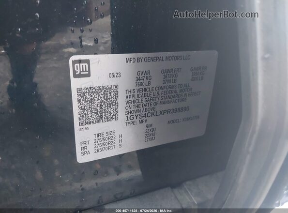 1GYS4CKLXPR398890 2023 CADILLAC ESCALADE Black Widok komory silnika