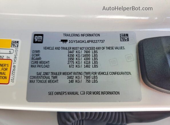 1GYS4GKL4PR227737 2023 CADILLAC ESCALADE White 360 interior view