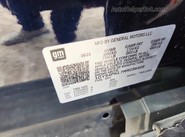 1GYS4PKL7RR286459 2024 CADILLAC ESCALADE Blue Вид підкапотного простору