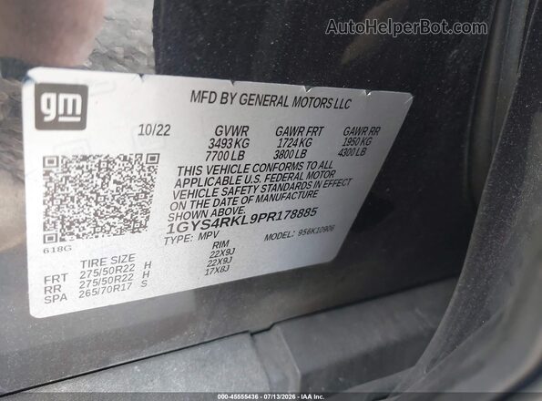 1GYS4RKL9PR178885 2023 CADILLAC ESCALADE Black Widok komory silnika