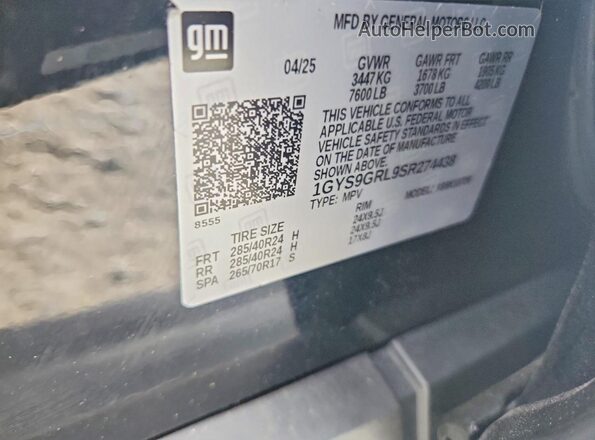 1GYS9GRL9SR274438 2025 CADILLAC ESCALADE Black 360 interior view