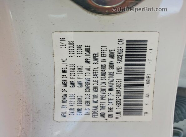 1HGCR2F03HA045351 2017 HONDA ACCORD White Շարժիչի բաժամունքի տեսք