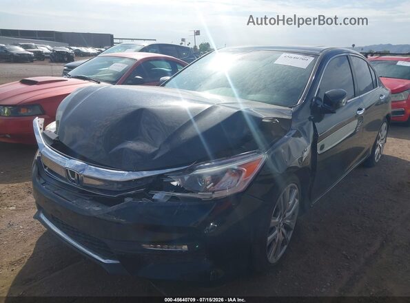 1HGCR2F09GA028990 2016 HONDA ACCORD Black Vista tres cuartos delantera izquierda