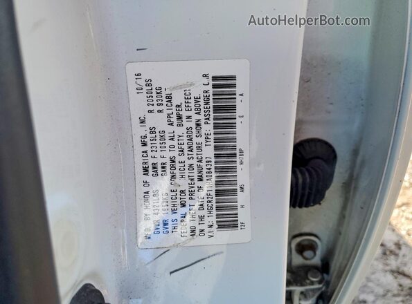 1HGCR2F11HA084397 2017 HONDA ACCORD White Engine compartment view