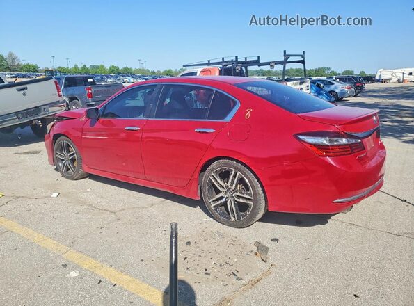 1HGCR2F12HA078947 2017 HONDA ACCORD Красный Задняя левая четверть
