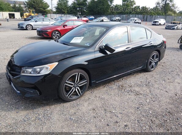 1HGCR2F14HA265087 2017 HONDA ACCORD Black Vista tres cuartos delantera izquierda