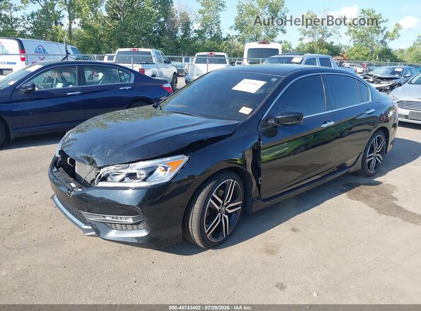 1HGCR2F15HA027488 2017 HONDA ACCORD Black Vista tres cuartos delantera izquierda