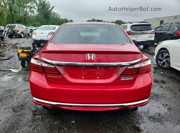 1HGCR2F15HA278236 2017 HONDA ACCORD Red უკანა ხედი