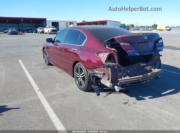 1HGCR2F16HA151494 2017 HONDA ACCORD Burgundy Задня ліва чверть