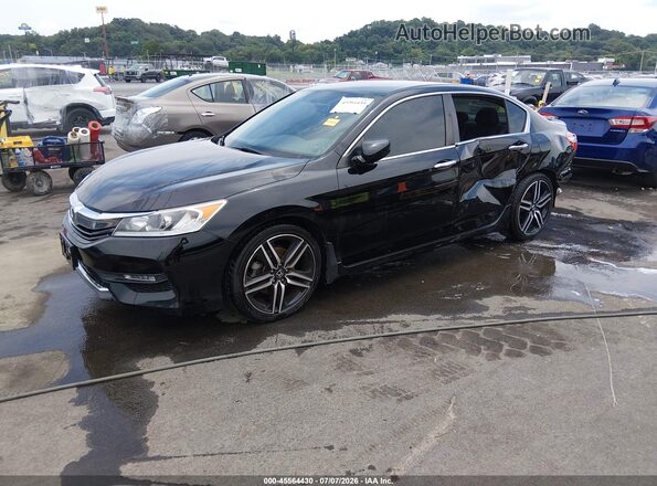 1HGCR2F17HA090530 2017 HONDA ACCORD Black წინა მარცხენა ხედი სამი მეოთხედიდან