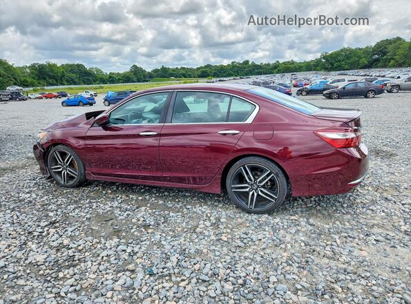 1HGCR2F17HA117581 2017 HONDA ACCORD Burgundy Trasero izquierdo