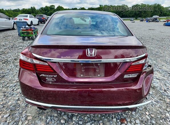 1HGCR2F17HA117581 2017 HONDA ACCORD Burgundy Vista trasera