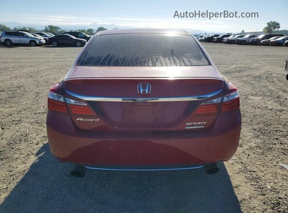 1HGCR2F17HA177005 2017 HONDA ACCORD Red Rear view