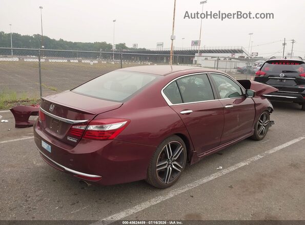 1HGCR2F19HA193450 2017 HONDA ACCORD Темно-бордовый Задняя правая четверть