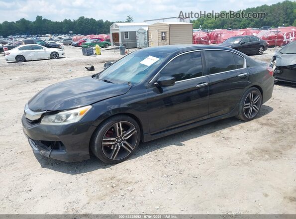 1HGCR2F19HA298439 2017 HONDA ACCORD Black Przód lewy
